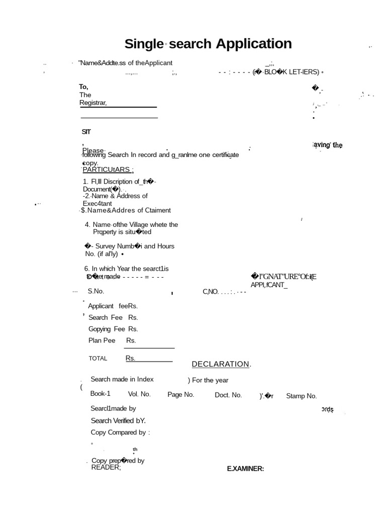 Property Search Application Form | PDF