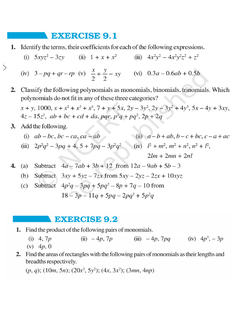DPP - Algebra - Class 8 | PDF