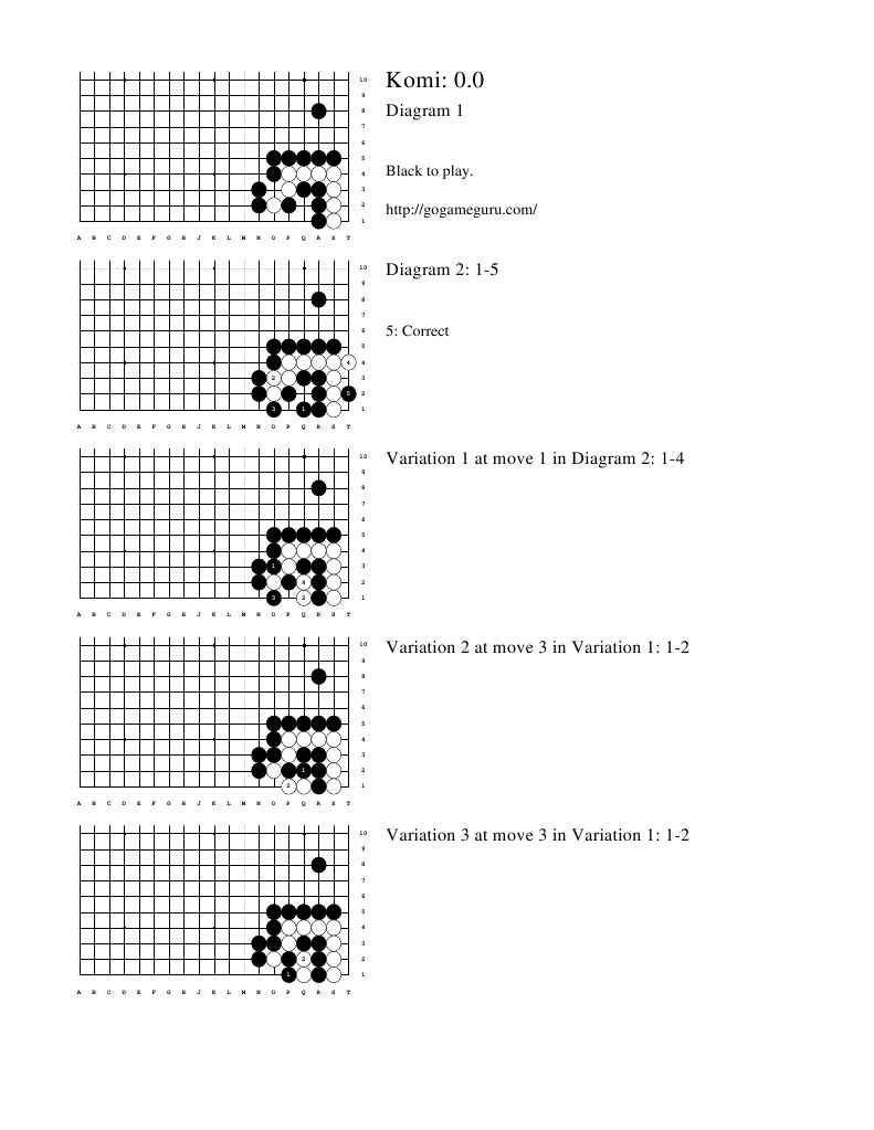 Go Game Variations and Diagrams | PDF