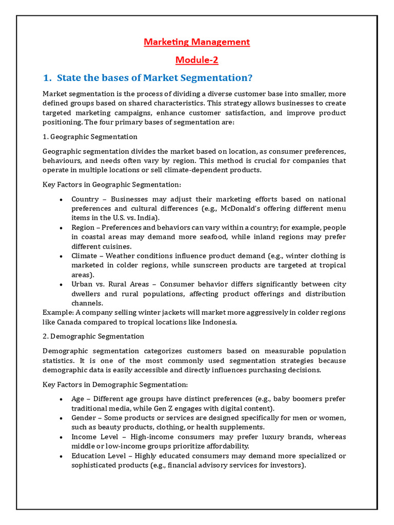Market Segmentation Strategies Explained | PDF | Market Segmentation ...