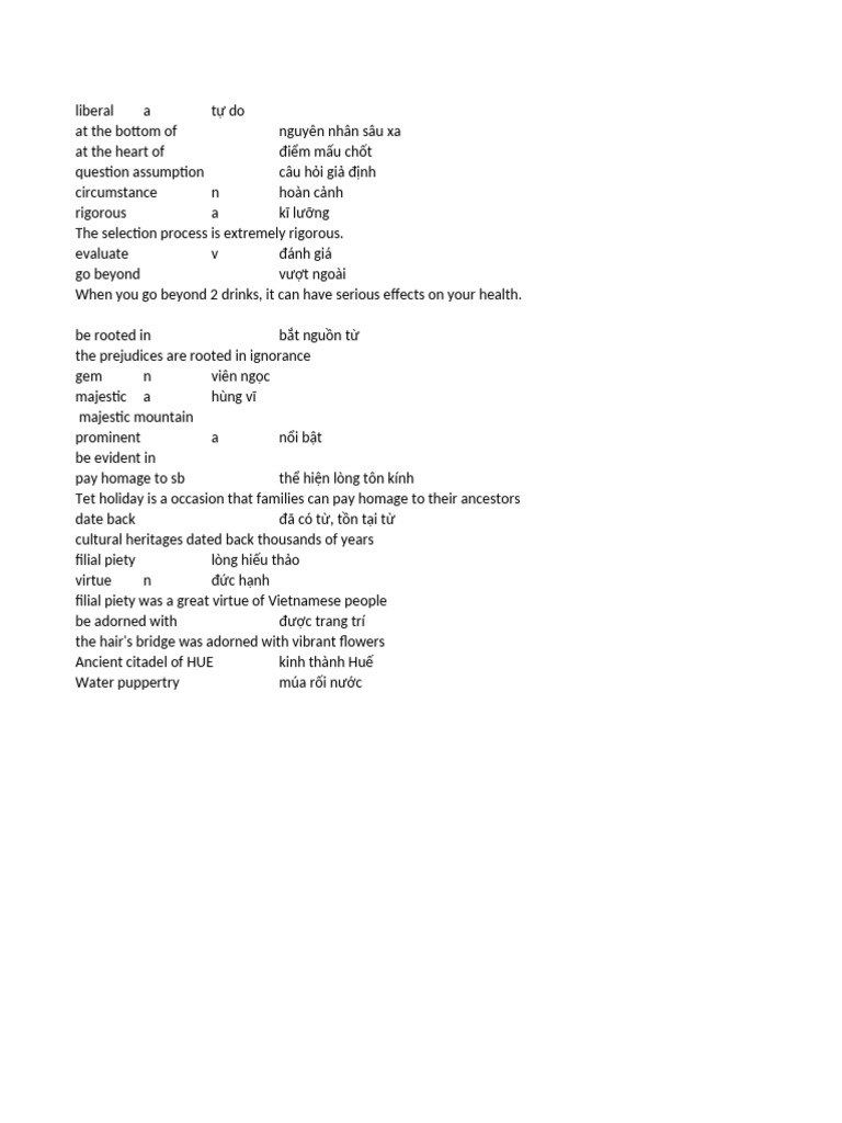 Vietnamese Cultural Terms Explained | PDF