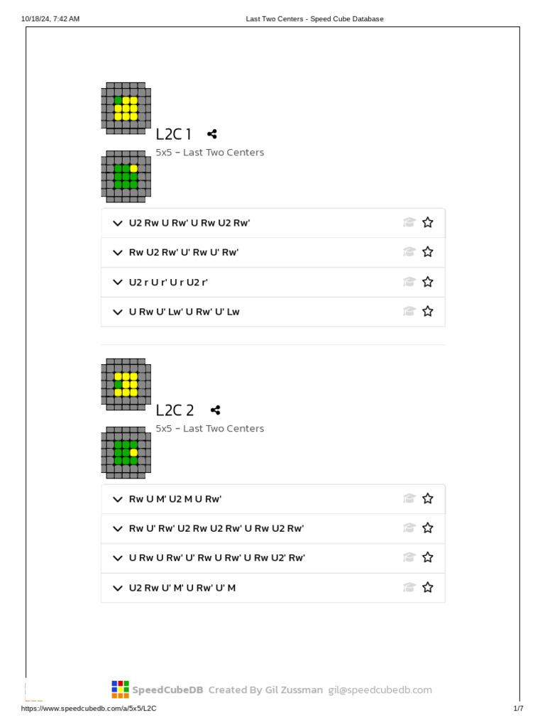 5x5 Last Two Centers Algorithms | PDF