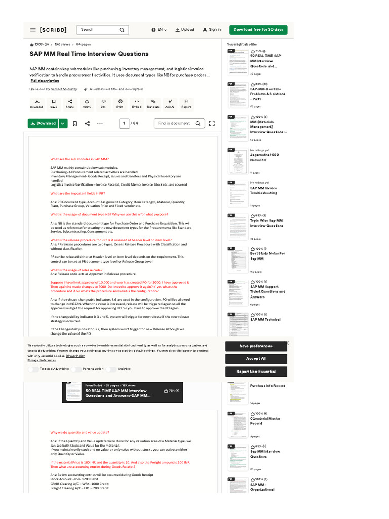 WWW Scribd Com Document 456999901 SAP MM Real Time Interview Questions ...