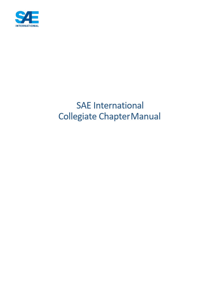 Sae International Collegiate Chapter Manual - 2 | PDF | Committee | Taxes