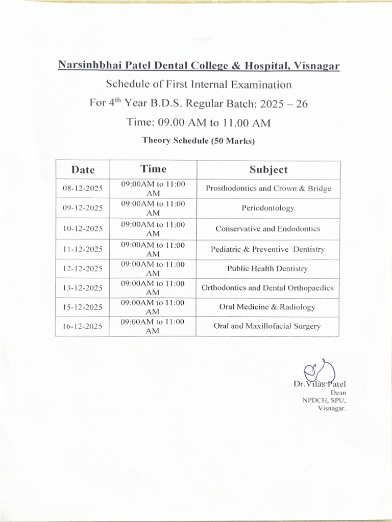 1st Internal 4th Year 2025-26 | PDF
