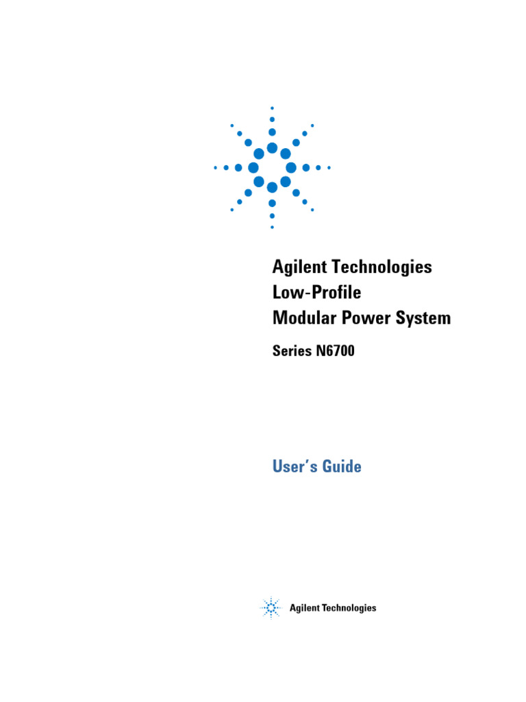 Agilent Technologies Low-Profile Modular Power System: User's Guide ...