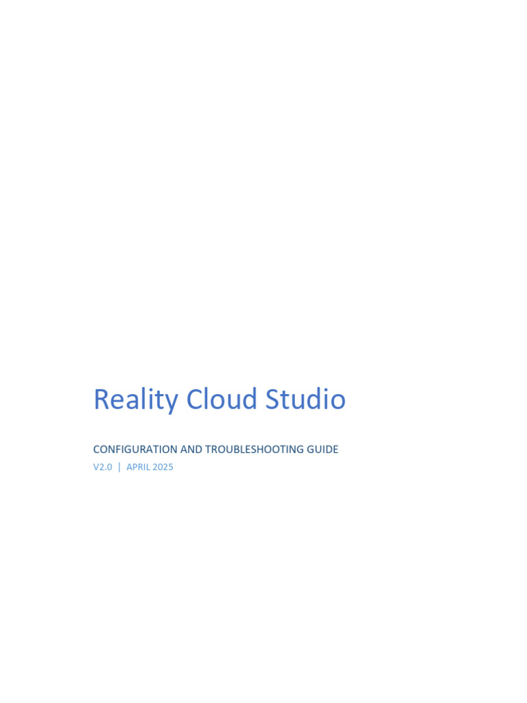 Reality Cloud Studio Troubleshooting Guide | PDF | Graphics Processing ...