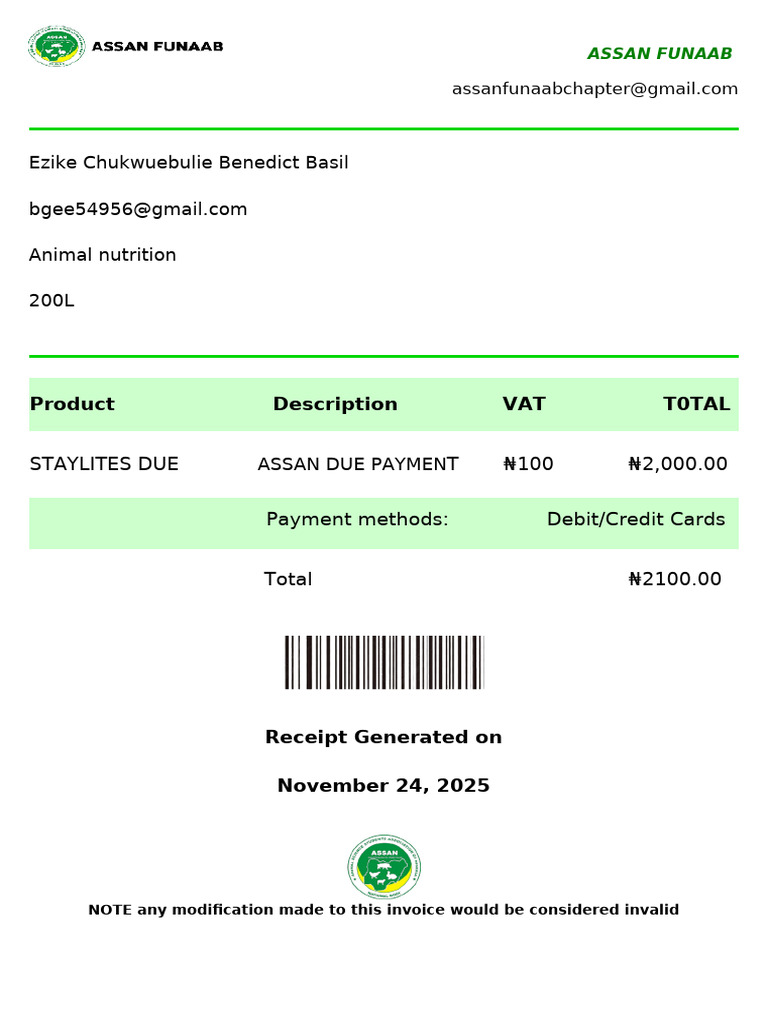 Invoice for Animal Nutrition Payment | PDF