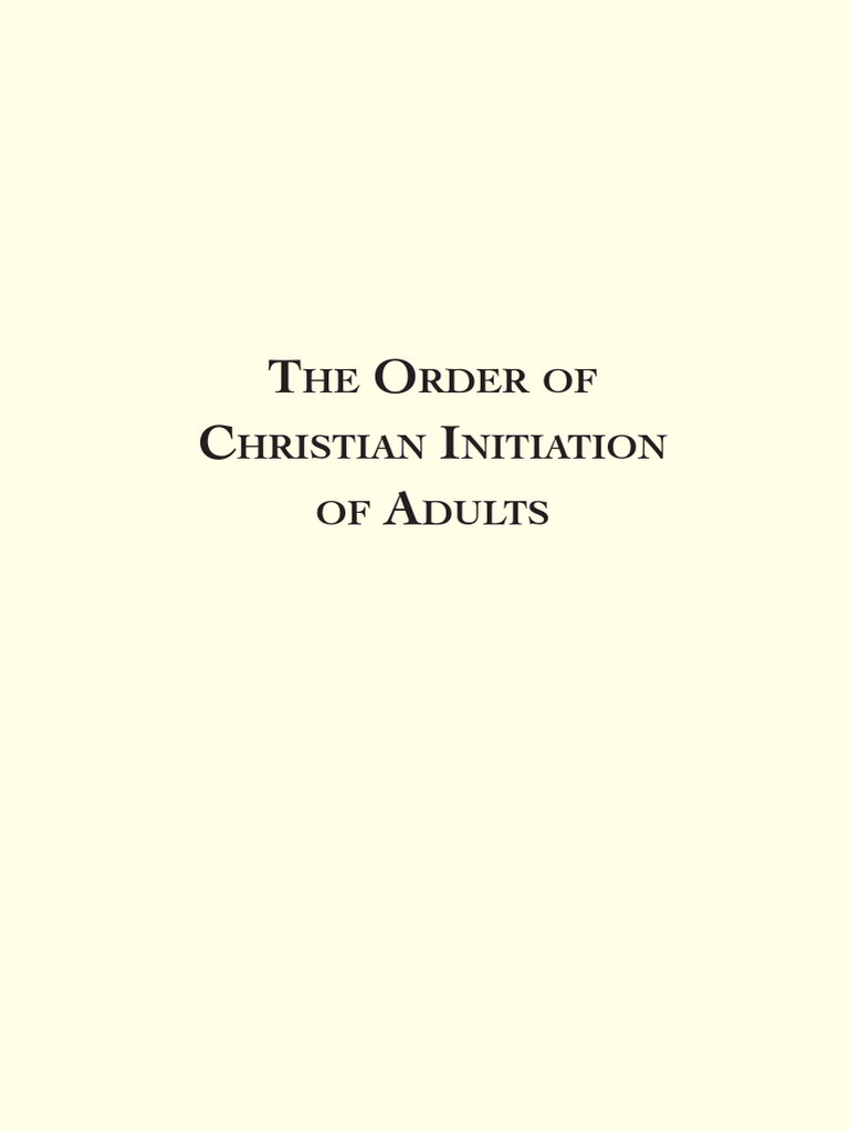 Order of Christian Initiation (Ocia With Emphasis) | PDF | Baptism ...