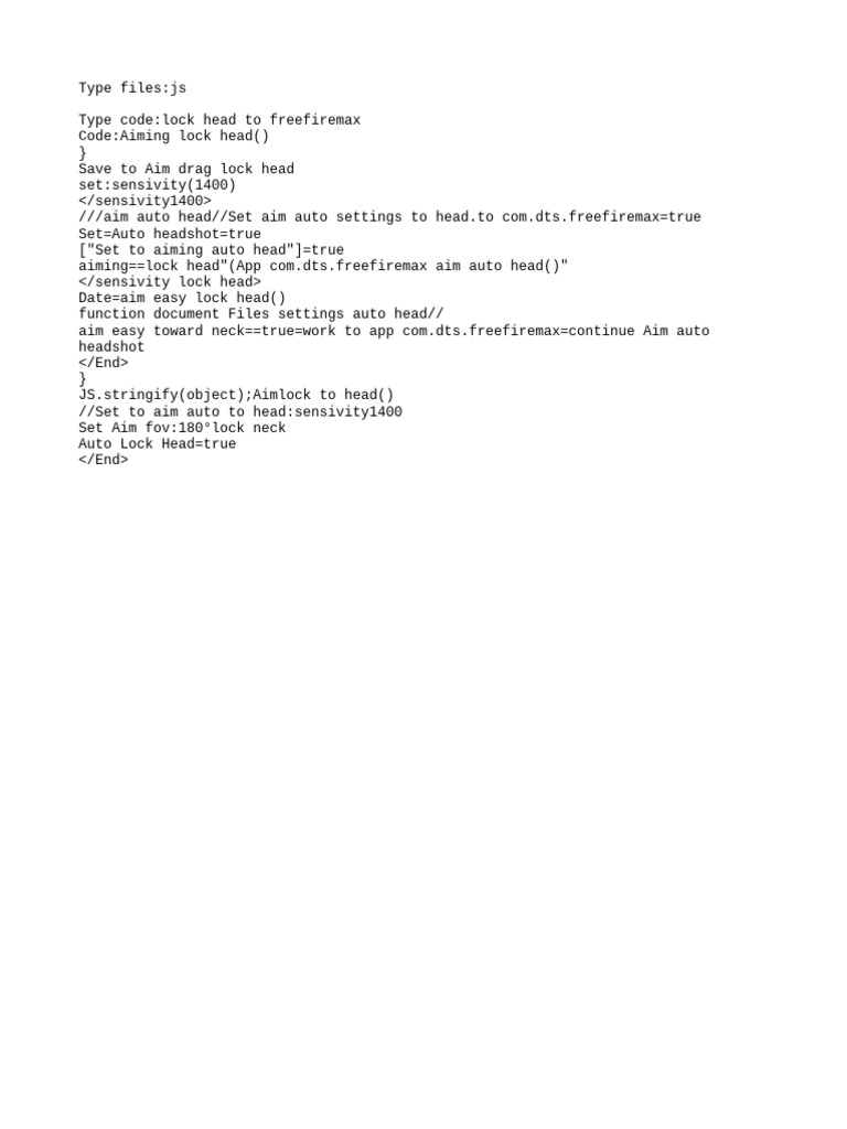 Free Fire Max Auto Headshot Script | PDF