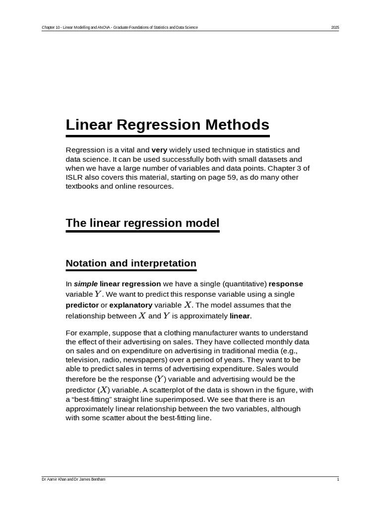 Chapter 10 Linear Mo | PDF | Regression Analysis | Errors And Residuals
