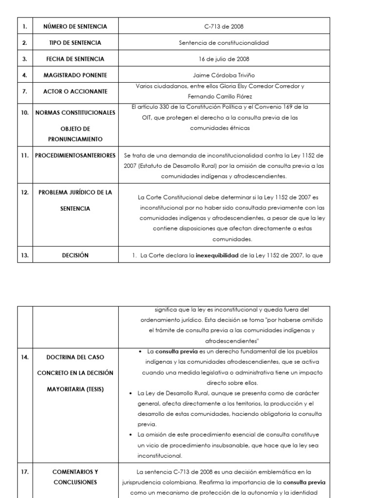 Inexequibilidad Ley 1152 de 2007 | PDF | Caso de ley | Sentencia (ley)