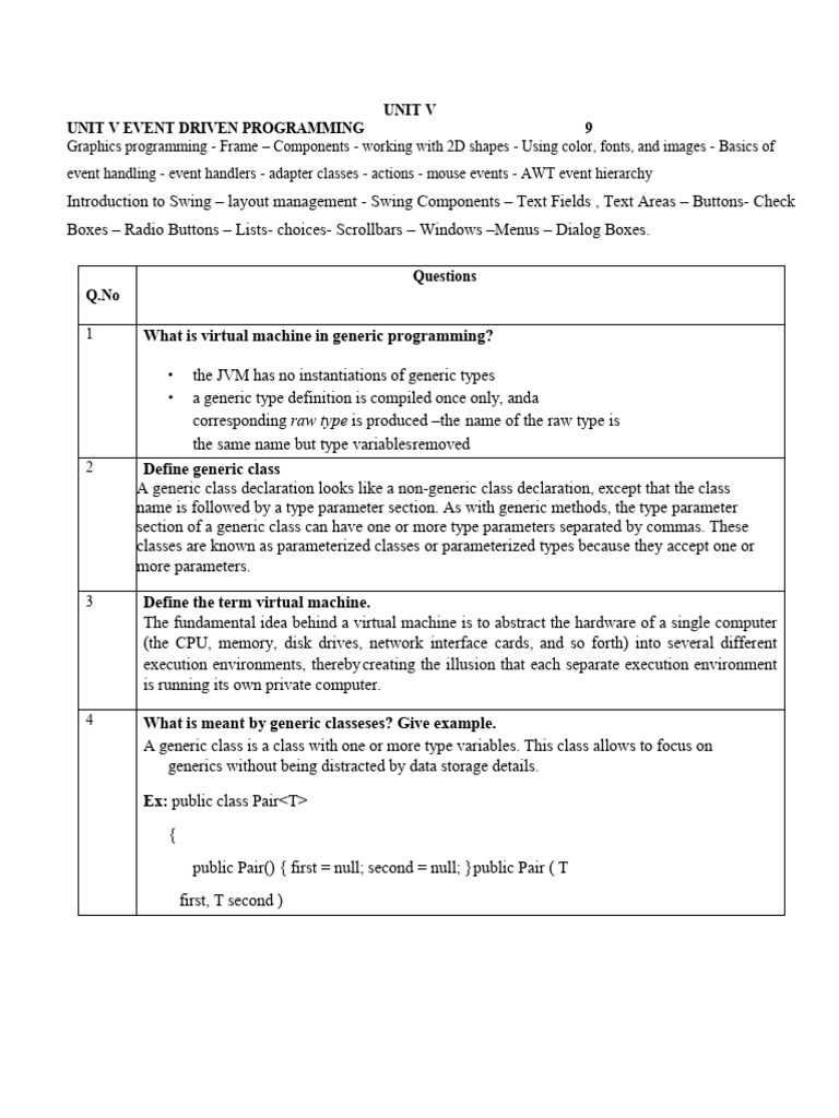 Unit 5 | PDF | Class (Computer Programming) | Java (Programming Language)