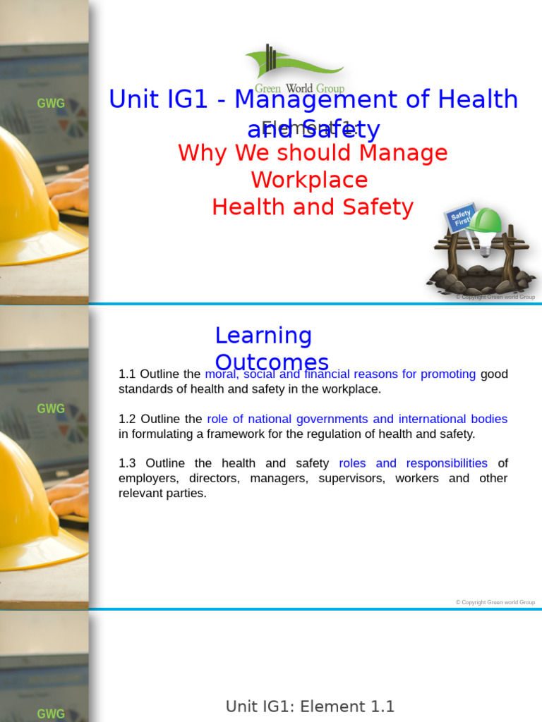 GWG Unit IG1 Combined | PDF | Occupational Safety And Health | Risk