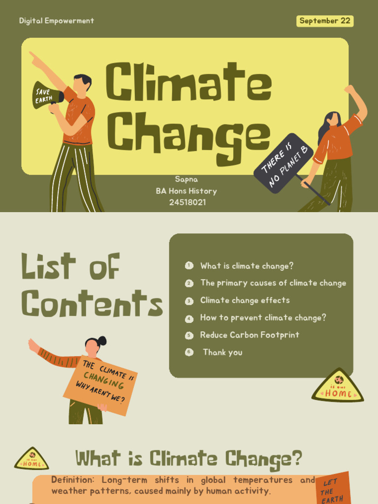 Green and Beige Illustration Climate Change Presentation - 20250921 ...