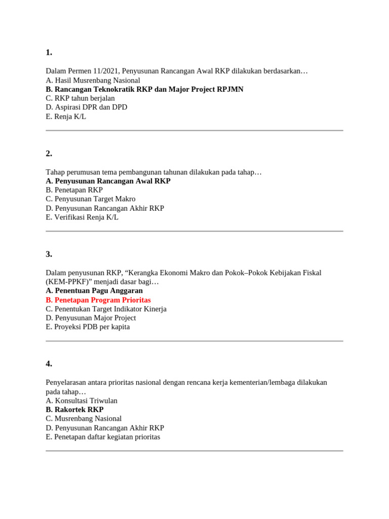 Proses Penyusunan RKP Berdasarkan Permen 11/2021 | PDF
