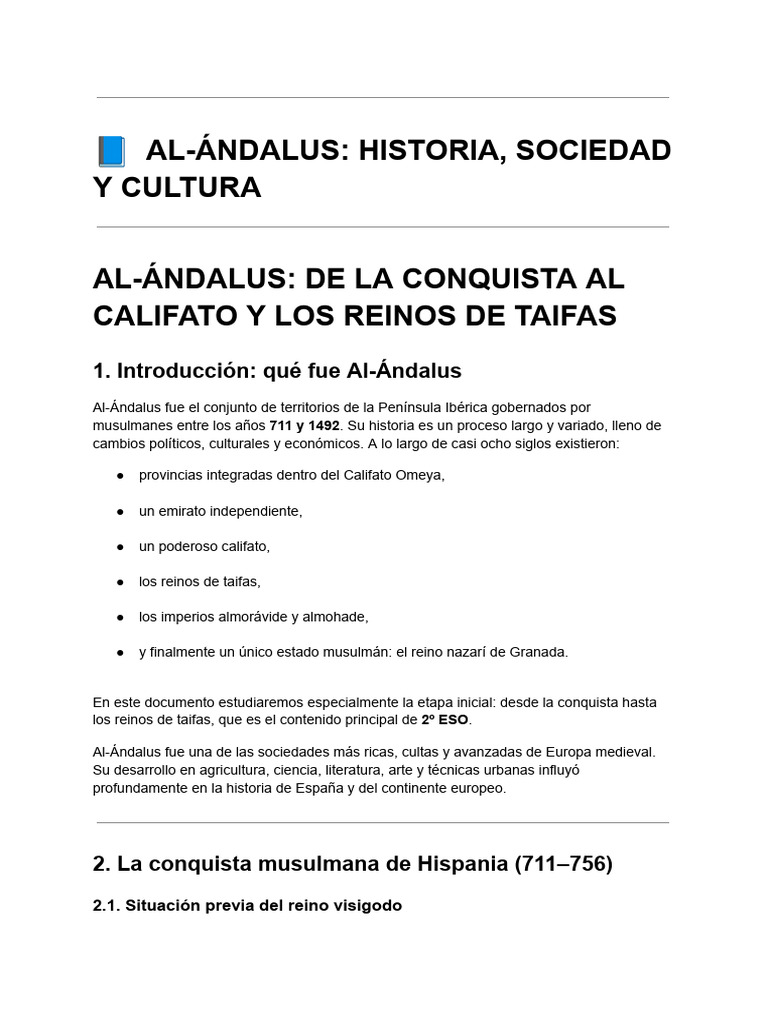 Historia y Cultura de Al-Ándalus | PDF | Al Andalus | Edades medias