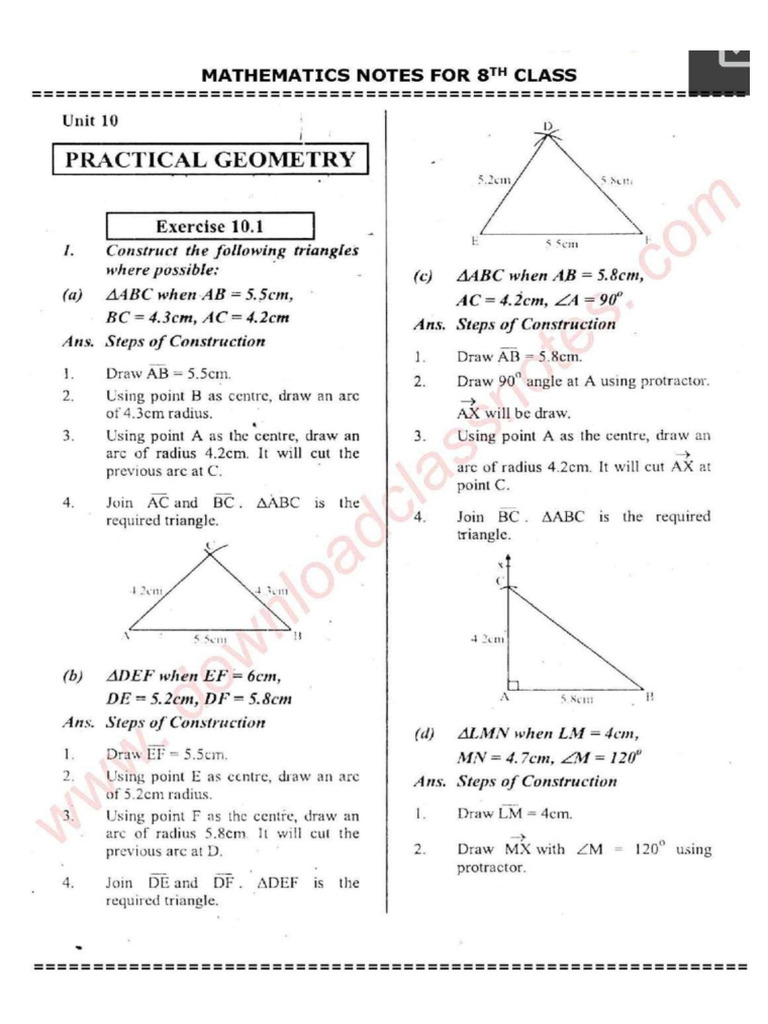8th Class Maths 10th Chapter | PDF