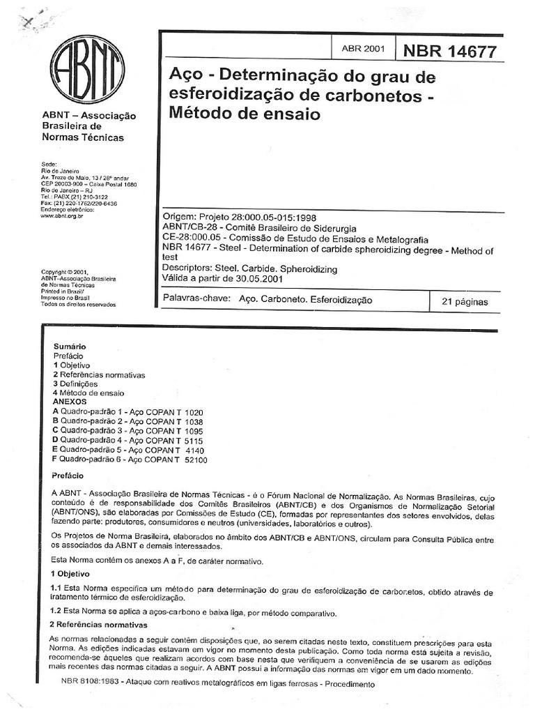 NBR 14677 - 2001 | PDF