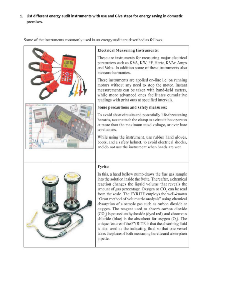 Energy Audit Tools and Saving Steps | PDF | Energy Conservation ...