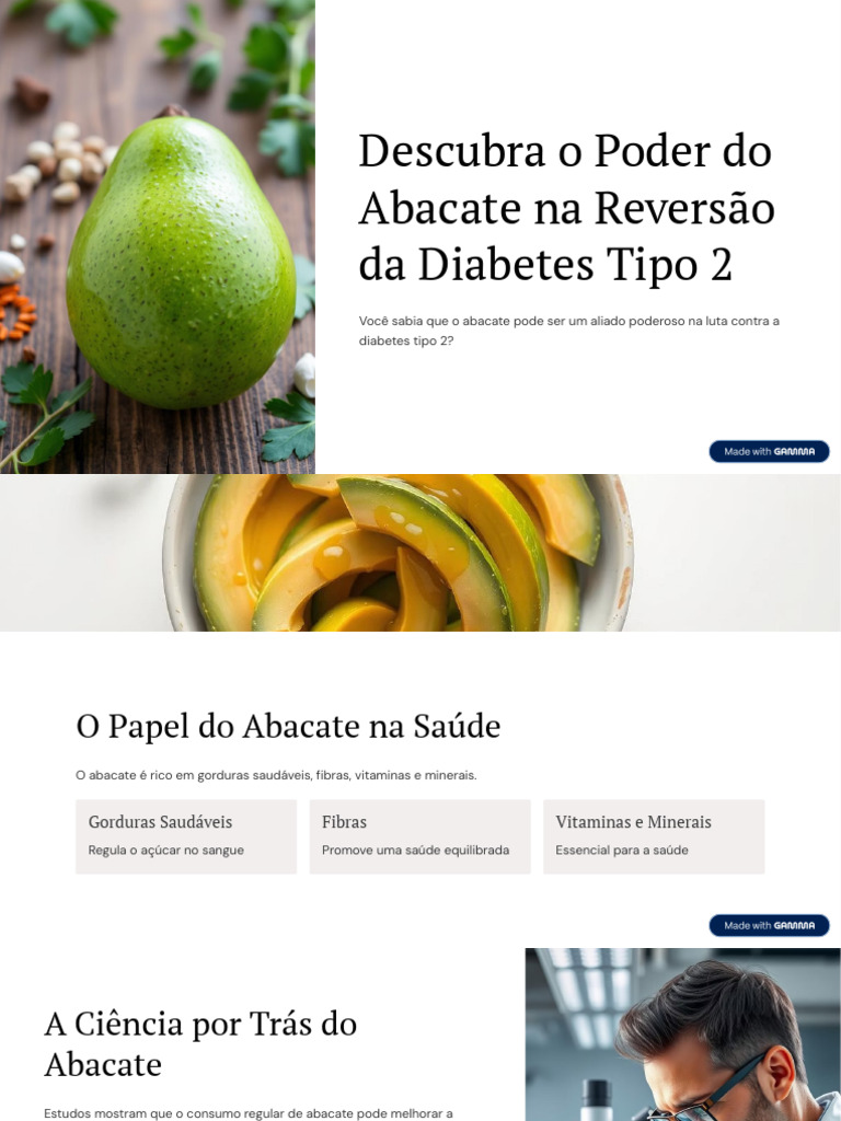 Descubra o Poder Do Abacate Na Reversao Da Diabetes Tipo 2 | PDF ...