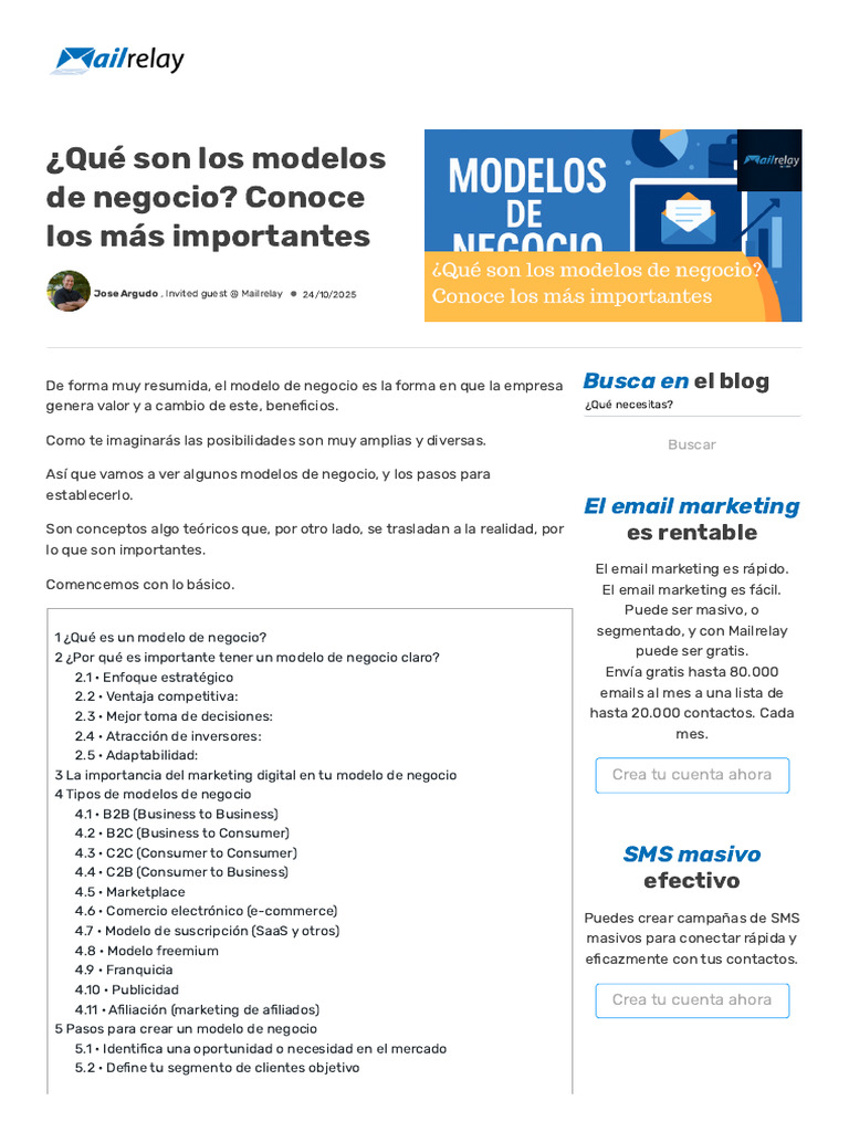 Modelos de negocio: tipos y claves esenciales | PDF | Marketing ...