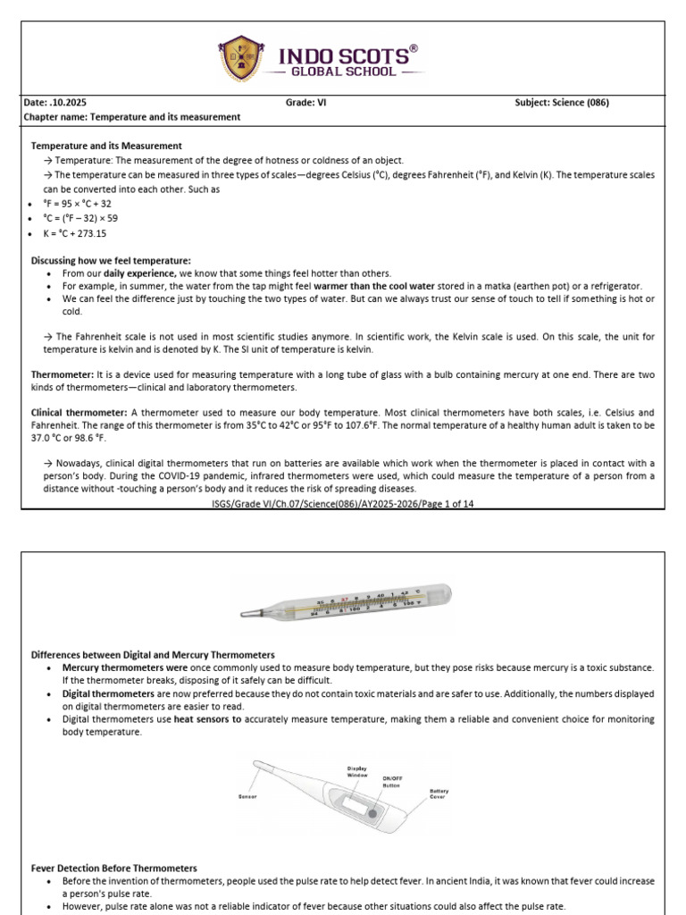 Understanding Temperature Measurement | PDF | Fahrenheit | Thermometer