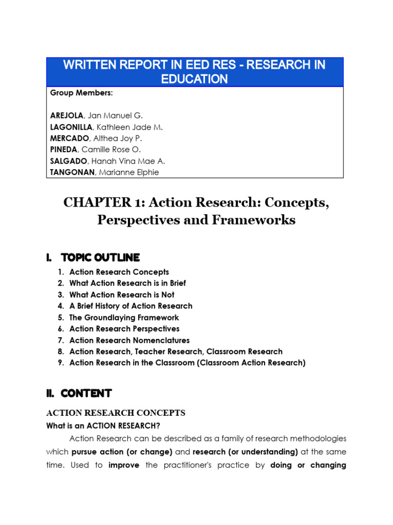 Action Research in Education Explained | PDF | Action Research | Teachers