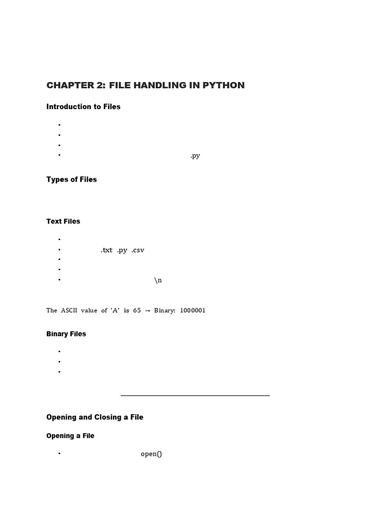 Chapter 2 File Handling in Python | PDF | Text File | Computer File