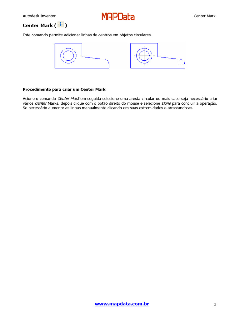 Como Usar o Comando Center Mark no Inventor | PDF