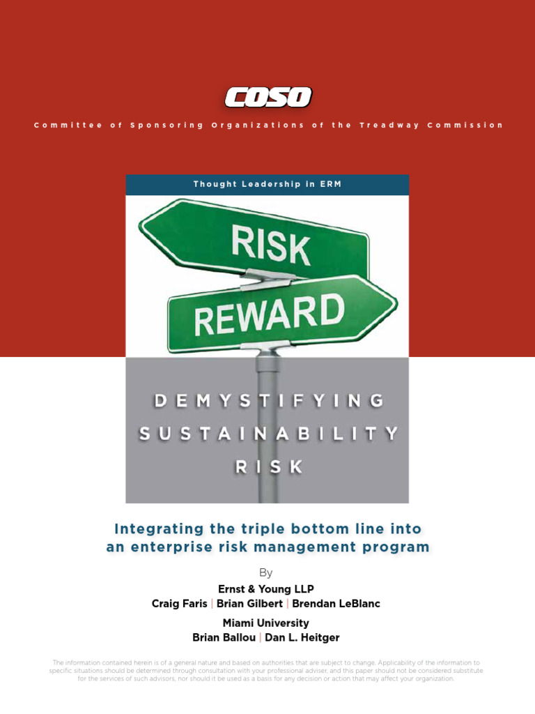 Coso - Risk - Reward | PDF | Sustainability | Risk