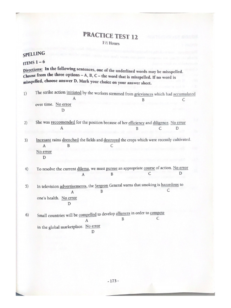 Practice Test 12 | PDF