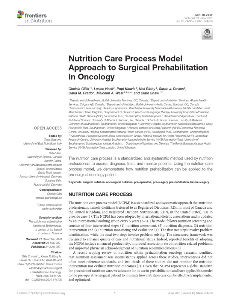 Nutrition Care Process Model | PDF | Malnutrition | Glycated Hemoglobin