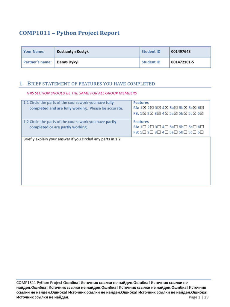 COMP1811 Python Project Report Summary | PDF | Class (Computer ...