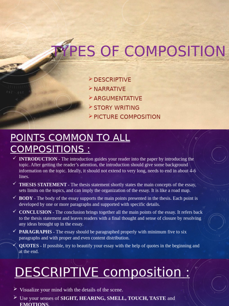 Types of Composition Explained | PDF | Essays | Cognition