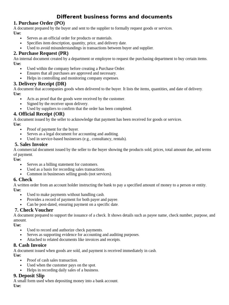 Essential Business Documents Explained | PDF | Cheque | Banks