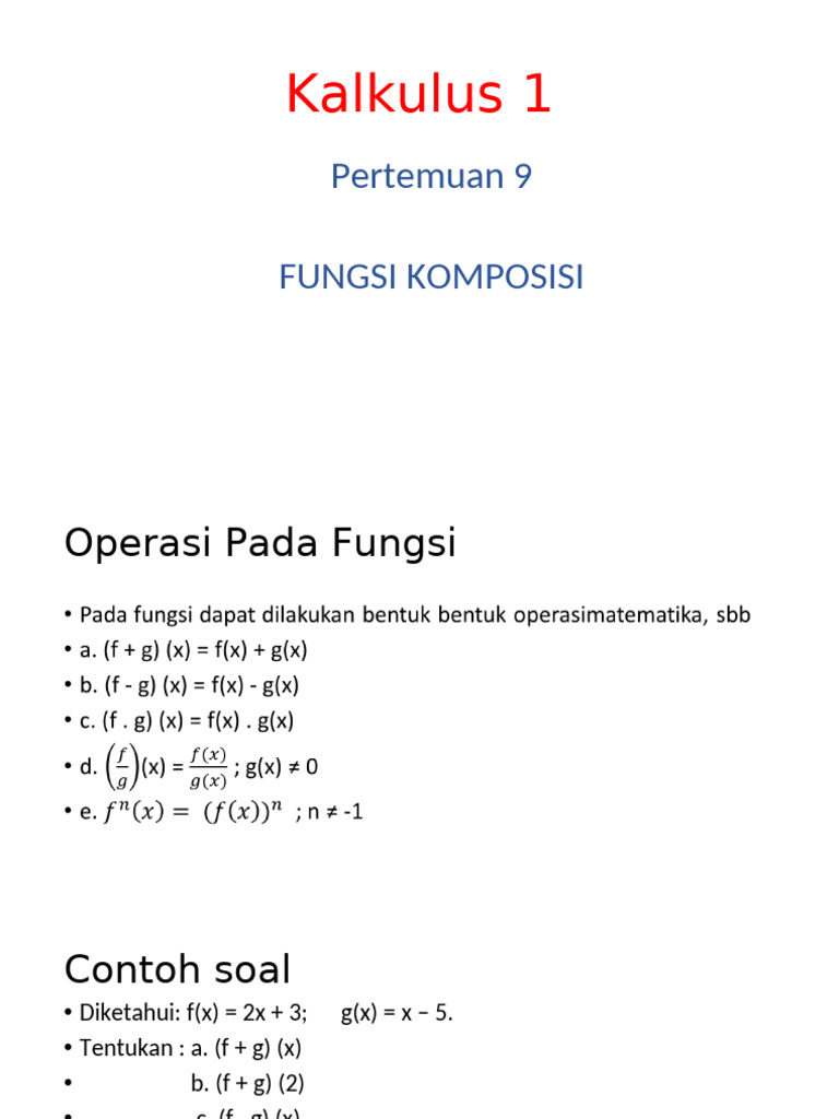 Fungsi Komposisi dalam Kalkulus 1 | PDF