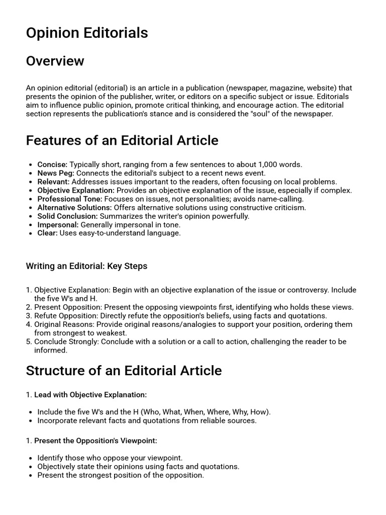 How to Write Effective Editorials | PDF | Sentence (Linguistics) | Word