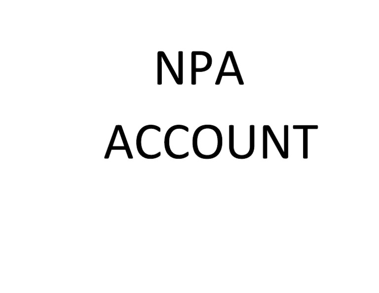 Npa Account | PDF