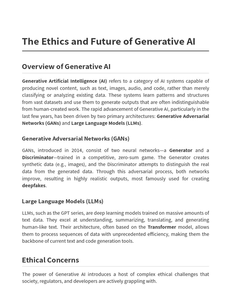 Ethics and Future of Generative AI | PDF | Artificial Intelligence ...