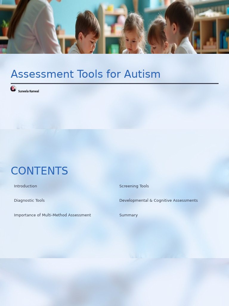 Autism Assessment Tools Overview | PDF