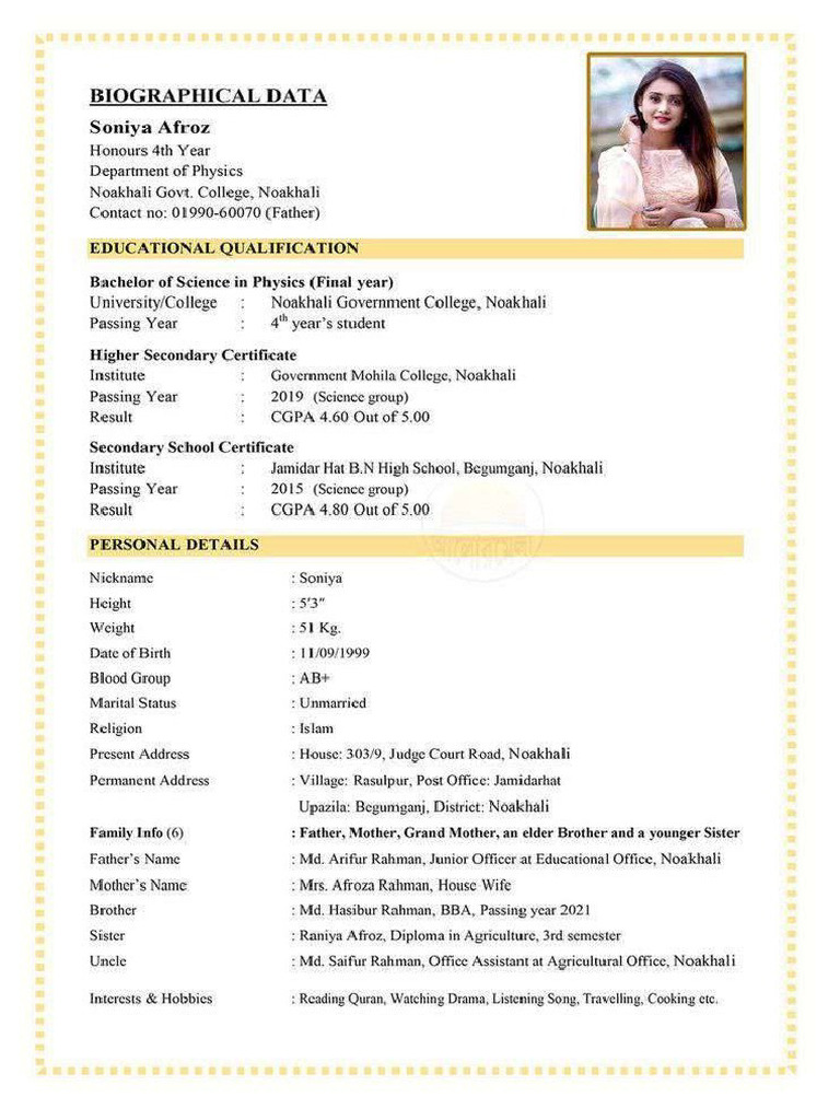 How To Create A Simple Marriage CV | PDF