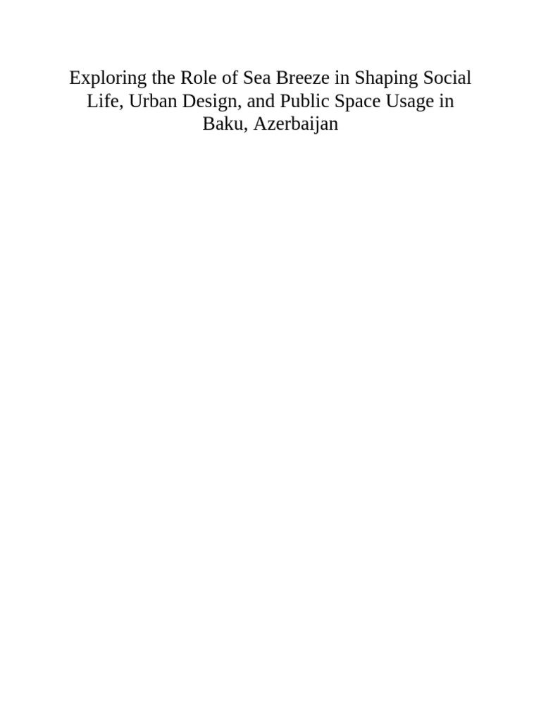 Sea Breeze Impact on Baku's Urban Design | PDF | Wound | Ventilation ...