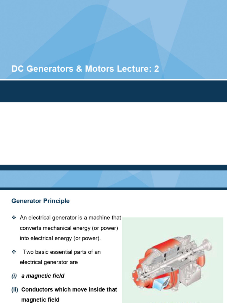 Understanding DC Generators and Motors | PDF | Electric Generator ...