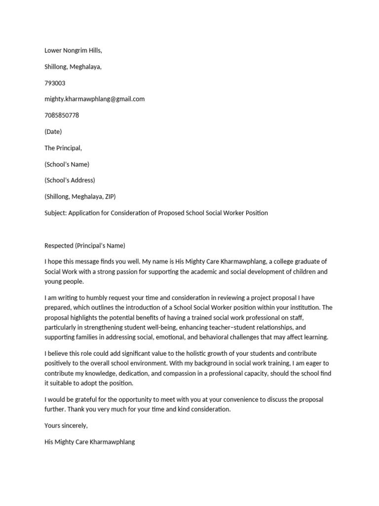 Proposal for School Social Worker Role | PDF