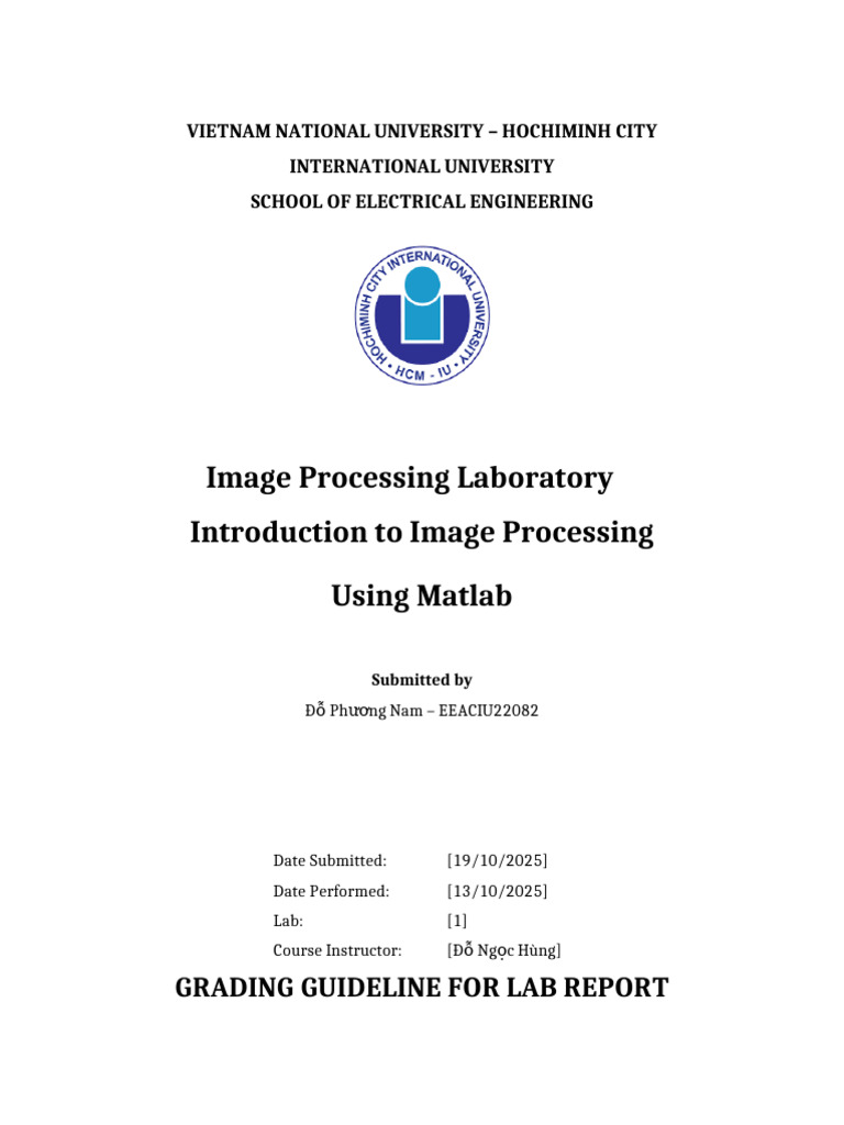 Image Processing Lab Report in Matlab | PDF | Signal To Noise Ratio | Pixel