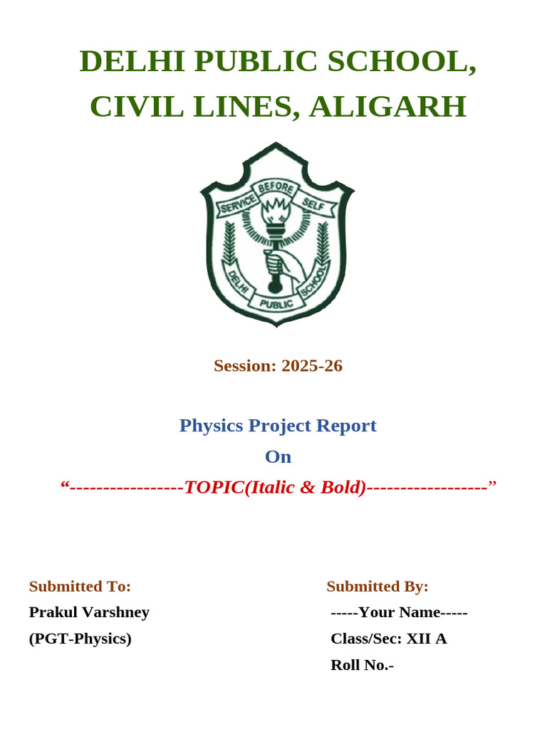 Physics Project Report for Class XII | PDF
