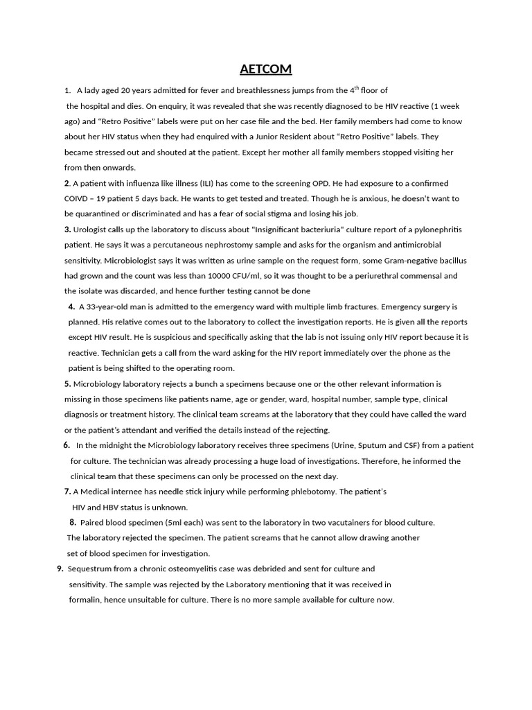 Medical Case Studies on Patient Stigma | PDF | Microbiology | Clinical ...