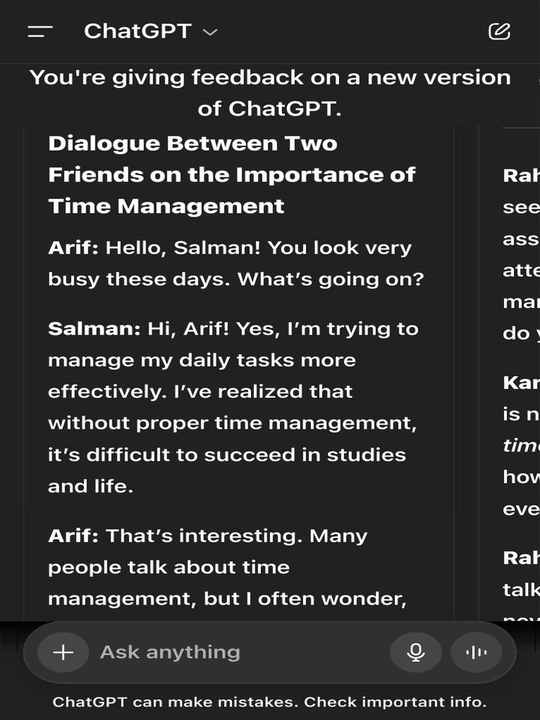 Dialogue On Time Management | PDF