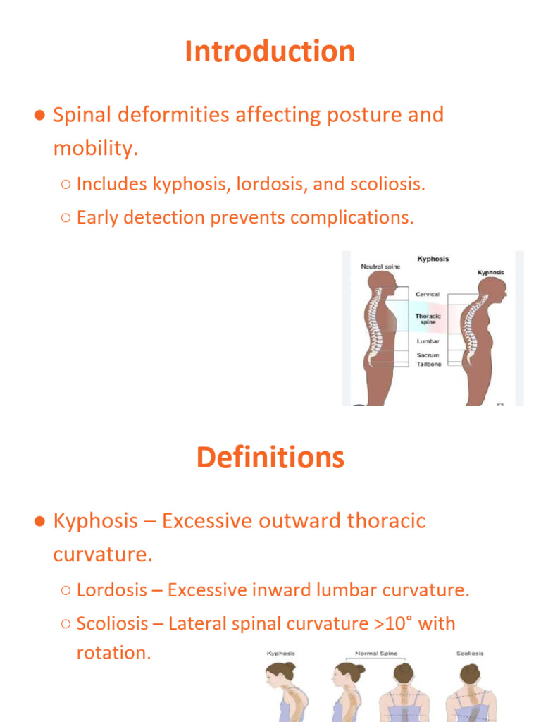 Understanding Spinal Deformities: Types & Care | PDF